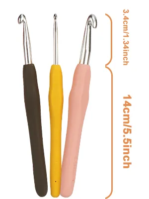 OWill 14 Piece Crochet Hooks Set, Crochet Hooks Suitable for Beginners Adults, Soft Grip Crochet Needles with Storage Case, Ergonomic Crochet Hooks Applications for Knitter Enthusiasts - Crochet Kits for Beginners Adults