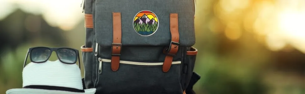 PatchClub Mountain and River Adventure Outdoor Patch - Colorful Embroidered Cool Iron On/Sew On Patches - Mountain patch iron on backpack