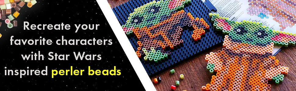 Perler Star Wars Beads Pattern Pad, 49 Designs - stars wars themed perler beads, appliques, patches, paint by numbers, cross stitch, yoda