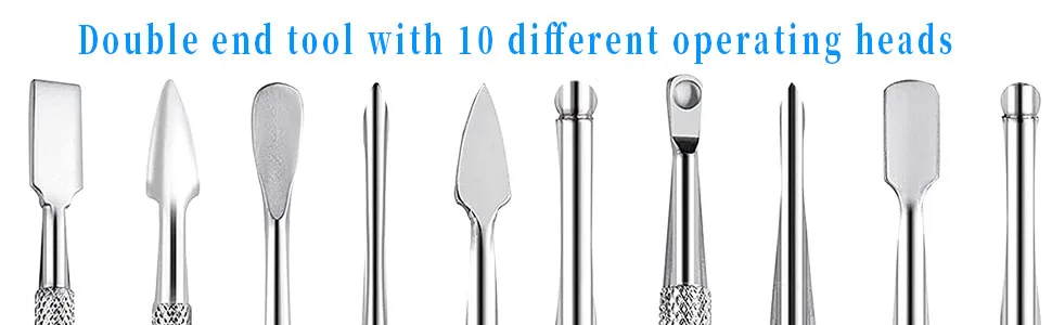 Plavision Carving Tools Set for Wax: 9-Pieces Sliver Stainless Steel Double-Sized Kits with Glass Container for Wood Wax - new sliver wax tools