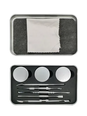 Plavision Carving Tools Set for Wax: 9-Pieces Sliver Stainless Steel Double-Sized Kits with Glass Container for Wood Wax - new sliver wax tools