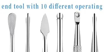 Plavision Carving Tools Set for Wax: 9-Pieces Sliver Stainless Steel Double-Sized Kits with Glass Container for Wood Wax - new sliver wax tools
