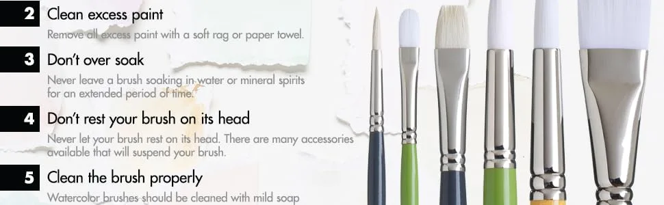 Princeton Snap! Brush Gold TAKLON Angle Shader 34 - How to care for brushes