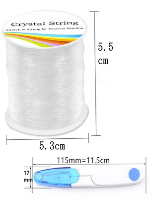 Elastic String for Jewelry Making 0.8mm Clear Elastic Nylon Cord 100M Crystal for Bracelet Making DIY Beading Stretchy String for Bracelets and Beaded Scissors, Stretch Necklaces Threads cable0.8 - Crystal String