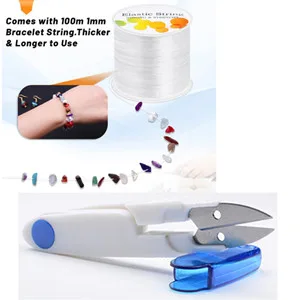 Elastic String for Jewelry Making 0.8mm Clear Elastic Nylon Cord 100M Crystal for Bracelet Making DIY Beading Stretchy String for Bracelets and Beaded Scissors, Stretch Necklaces Threads cable0.8 - Elastic Bracelet String Nylon Cord Clear Stretch Bead Cord for Jewelry Making with Beaded Scissors