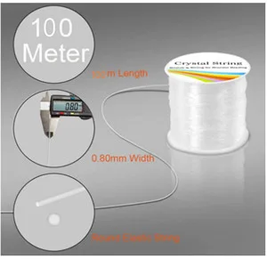 Elastic String for Jewelry Making 0.8mm Clear Elastic Nylon Cord 100M Crystal for Bracelet Making DIY Beading Stretchy String for Bracelets and Beaded Scissors, Stretch Necklaces Threads cable0.8 - ELASTIC STRING FOR BRACELET MAKING