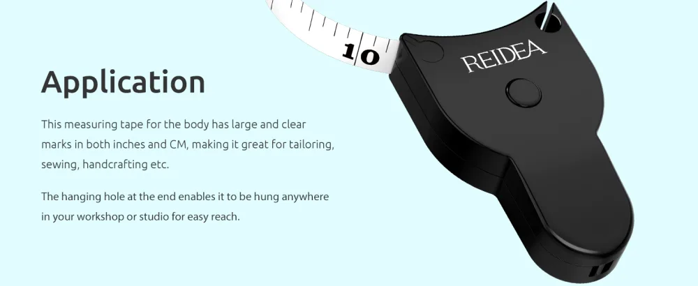 Body Tape Measure 60in with Clip-n-Lock & Eject (Pop Up Release) Button & Rebound Buckle, REIDEA M2 Upgraded Ergonomic and Portable Design, 60inch/150cm, Mint 1 Pack | Mint - REIDEA