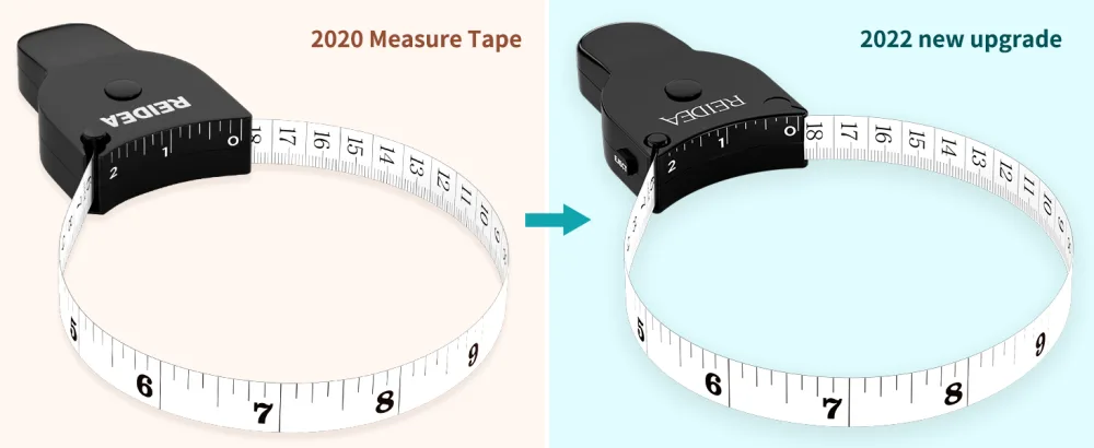 Body Tape Measure 60in with Clip-n-Lock & Eject (Pop Up Release) Button & Rebound Buckle, REIDEA M2 Upgraded Ergonomic and Portable Design, 60inch/150cm, Mint 1 Pack | Mint - REIDEA