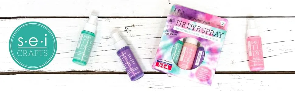 SEI 6-2015 S.E.I Cotton Candy Tie Kit, Fabric Dye Spray, 3 Colors - Cotton Candy Tie Kit