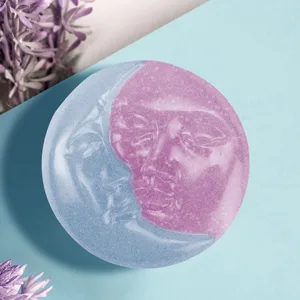 Sun & Moon Silicone Soap Molds, 4 Cavity Crescent Moon Face Silicone Soap Mold for Homemade Lotion Bar, Bath Bombs, Polymer Clay, DIY Candle Resin Making - 066-4