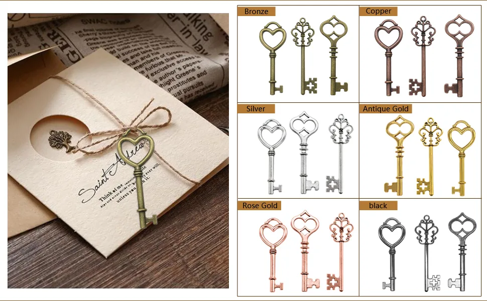 30PCS Assorted Antique Skeleton Keys, Vintage Steampunk Keys, Juliet Collection (Silver) - Juliet Keys