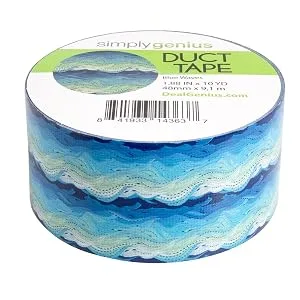 Simply Genius (Single Roll) Patterned Duct Tape Roll Craft Supplies for Kids Adults Colored Duct Tape Colors, Spring Flowers - blue duct tape easy tear