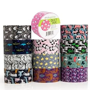 Simply Genius (Single Roll) Patterned Duct Tape Roll Craft Supplies for Kids Adults Colored Duct Tape Colors, Spring Flowers - cute animals tape crafts