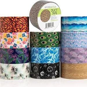 Simply Genius (Single Roll) Patterned Duct Tape Roll Craft Supplies for Kids Adults Colored Duct Tape Colors, Spring Flowers - nature