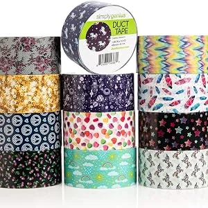 Simply Genius (Single Roll) Patterned Duct Tape Roll Craft Supplies for Kids Adults Colored Duct Tape Colors, Spring Flowers - whimsical