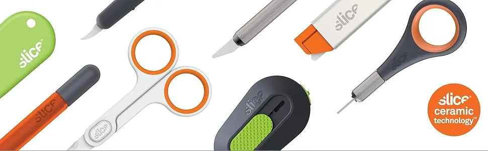 Slice 10580 Precision Knife, Unique Handle with Finger Grip, Precise Control, Detailed Cuts, Finger Friendly, Lasts 11x Long as Stainless Steel , Black 1 Pack Black - slice blades