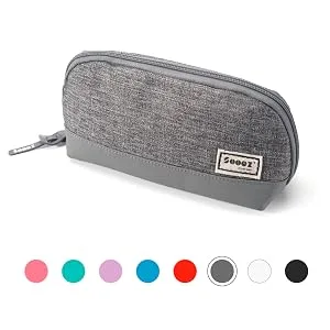 Sooez Wide-Opening Pencil Pen Case, Lightweight & Spacious Pencil Bag Pouch Box Organizer, Aesthetic Supply with Triangular Design for Adults, Grey - product information 20