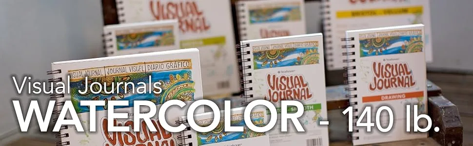 Strathmore 460-55 400 Series Visual Watercolor Journal, 140 LB Cold Press, 5.5"x8", 22 Sheets , White 5.5x8.5 Watercolor 140LB - Strathmore Visual Journals Watercolor 140 lb.