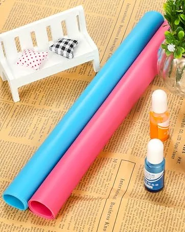 3 Pack Large Silicone Sheets for Crafts, Liquid, Resin Jewelry Casting Molds Mat, Silicone Placemat. 15.7 x 11.8 (Blue & Rose Red & Green) - silicone mats for crafts