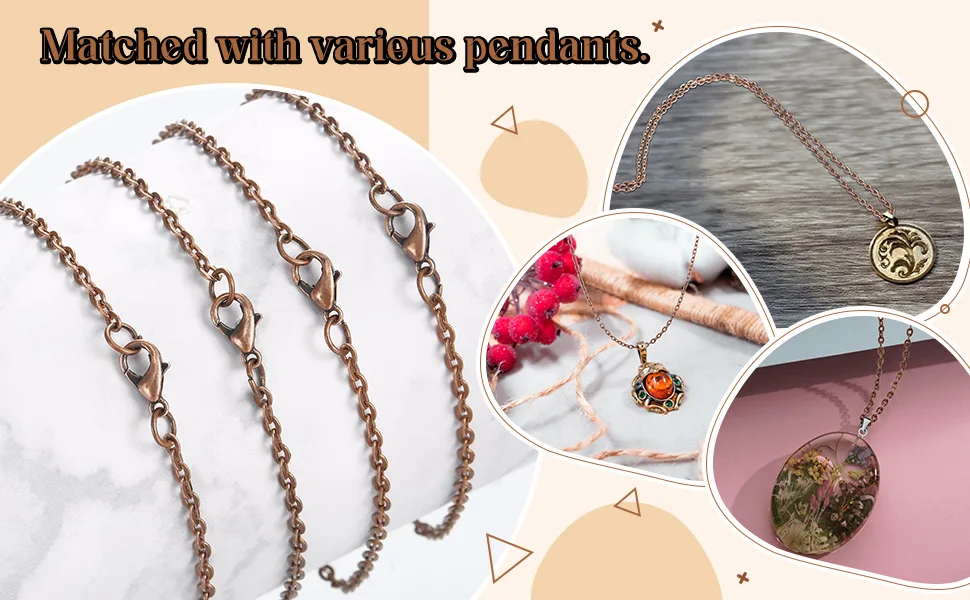 24 Pack Antique Red Copper Cable Chain Necklace Chain Necklace Twisted Link Chain for Jewelry Making (20 Inch) - product information 4