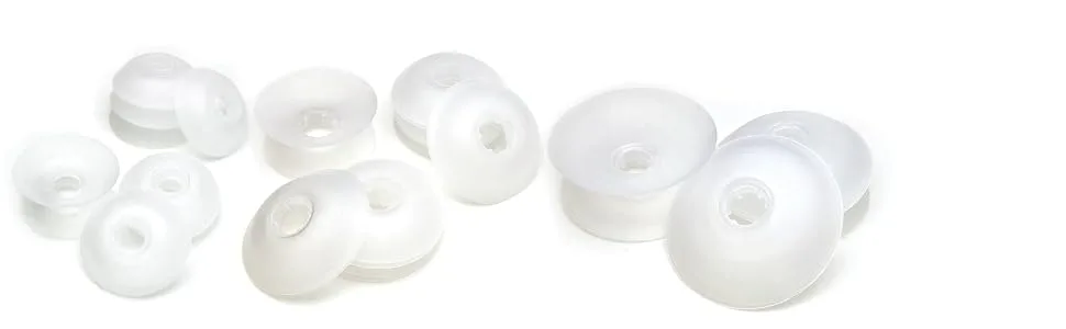 The Beadsmith No-Tangle Thread Bobbins, String Organizer, Ideal for Kumihimo or Cord Management (1 7/8 Inches, Set of 8) White - bobbins in 3 sizes