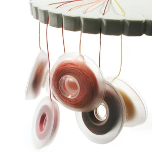 The Beadsmith No-Tangle Thread Bobbins, String Organizer, Ideal for Kumihimo or Cord Management (1 7/8 Inches, Set of 8) White - kumi demo