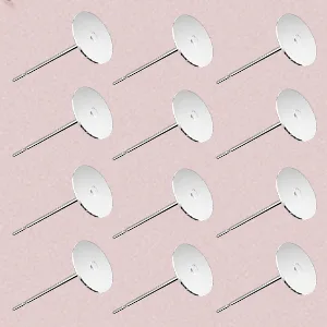 Earring Posts Stainless Steel, 500Pcs Hypoallergenic Flat Pad Earring Studs with Butterfly and Rubber Bullet Earring Backs for Jewelry Making Findings Silver - product information 2