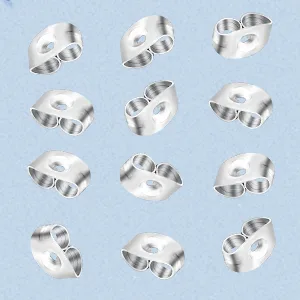 Earring Posts Stainless Steel, 500Pcs Hypoallergenic Flat Pad Earring Studs with Butterfly and Rubber Bullet Earring Backs for Jewelry Making Findings Silver - product information 4