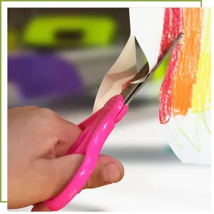 Westcott 13140 Right- and Left-Handed Scissors, Kids' Scissors, Ages 4-8, 5-Inch Blunt Tip, Assorted, 12 Pack - all purpose block 2