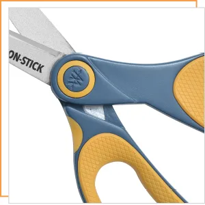 Westcott 14881 5-Inch Non-Stick Titanium Scissors For Office and Home, Yellow/Gray - nonstick block 3