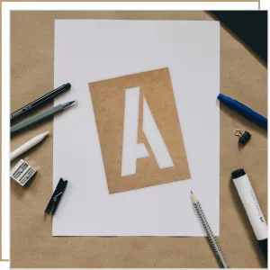 Westcott LetterCraft Stencil, Brush Font, 3-Inch Characters (SB3/15831) - block2