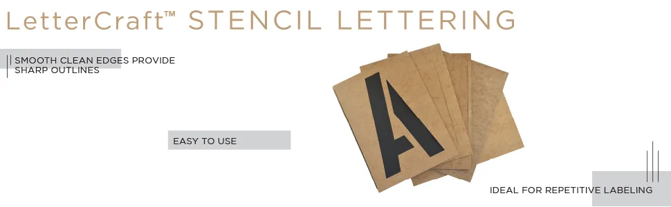 Westcott LetterCraft Stencil, Brush Font, 3-Inch Characters (SB3/15831) - lettercraft