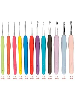 Crochet Hooks 51 Pack Crochet Hook Set 12 PCS 2mm(b)-8mm(b) Crochet Hooks Ergonomic Soft Grip for Arthritic Hands Crochet Needle Set with Case and Crochet Accessories for Beginners - crochet hooks
