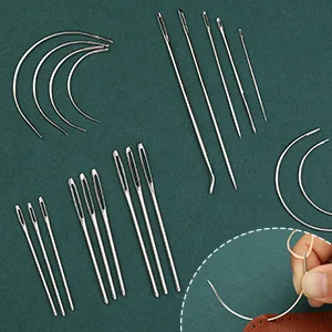 46 Pcs Leather Sewing Kit, Upholstery Repair Set, Leather Craft Tools, Upholstery Carpet Leather Canvas DIY Sewing Accessories, Suitable for Beginners and Professionals Leather Craft - Various Types of Needles