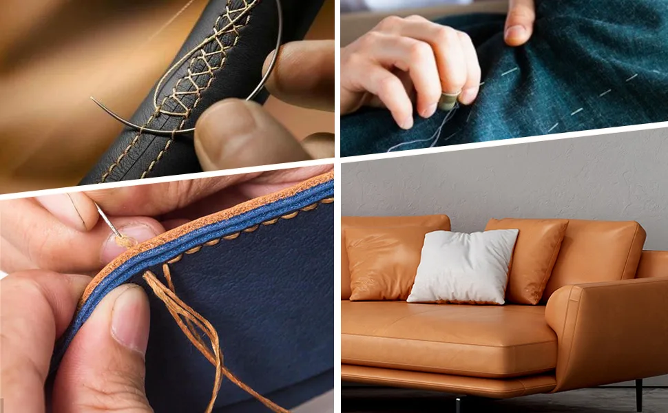 46 Pcs Leather Sewing Kit, Upholstery Repair Set, Leather Craft Tools, Upholstery Carpet Leather Canvas DIY Sewing Accessories, Suitable for Beginners and Professionals Leather Craft - widely Used