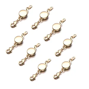 Zpsolution Locking Magnetic Jewelry Clasp for Necklace and Bracelet - Set of 4 Glod and Silver Round Gold and Silver - Round Necklace Clasp