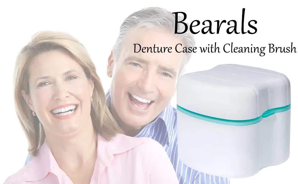 ZFBBDenture Case Denture Cup Denture Bath Container Denture Box Denture Soaking Container Denture Cleaning Case with Lid and Basket - denture case