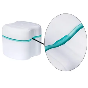 ZFBBDenture Case Denture Cup Denture Bath Container Denture Box Denture Soaking Container Denture Cleaning Case with Lid and Basket - denture case