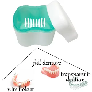 ZFBBDenture Case Denture Cup Denture Bath Container Denture Box Denture Soaking Container Denture Cleaning Case with Lid and Basket - denture case