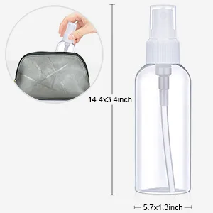 Fine Mist Spray Bottle 3.4oz/100ml Clear Travel Bottles Leak Proof for Makeup Cosmetic Containers (CLEAR) - spray bottles