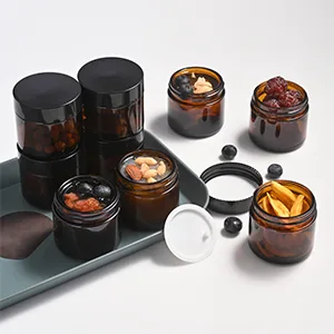 2 oz Glass Jars with Lids, Bumobum 3 pack Clear Small Jar with White Lids, Blank Labels & Inner Liners, 60 ml Empty Round Cosmetic Containers for Sample, Powder, Cream, Lotion, Spice - product information 3