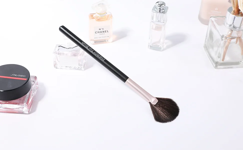 Fan Brushes Makeup for Facials ENERGY Small Makeup Brush for Blush Highlighter Setting Powder Minerals Blending Buffing,Professional Vegan Synthetic Nails Makeup Applicator - product information 8