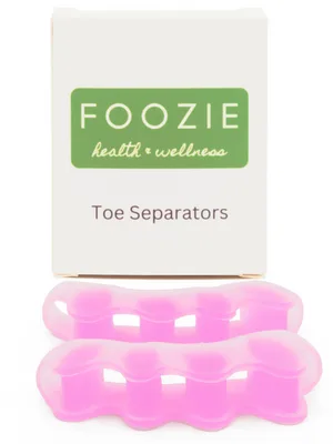 Foozie Toe Separators, Silicone Toe Separator for Bunion and Crooked Toes, Bunion Corrector for Women and Men, Pink, 2 Pack - foozie pink toe separators