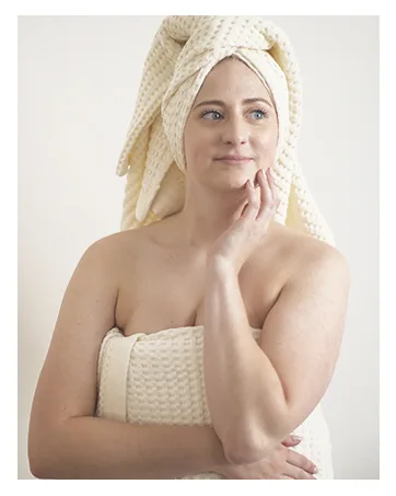 GILDEN TREE Waffle Towel Quick Dry Thin Exfoliating Washcloths for Face Body, Modern Style (Slate) - modern style waffle bath towels on models head and body