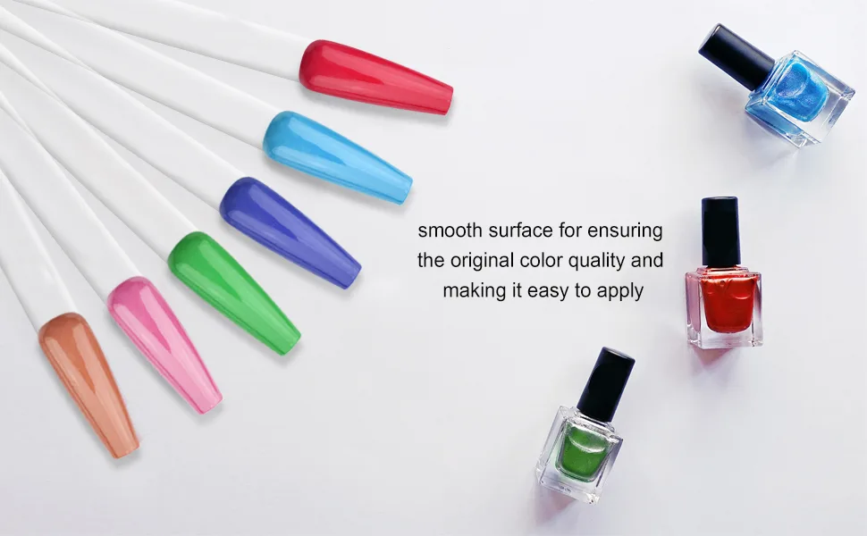 2 Sets 100 Tips Coffin Ballerina Fan Shape Plastic Nail Art Tips Display Polish Board Display Practice Sticks with Metal Split Ring Holder,NT080 (Clear) - 50 tips fan false nail art tips coffin Ballerina color chart gel polish swatch display sticks