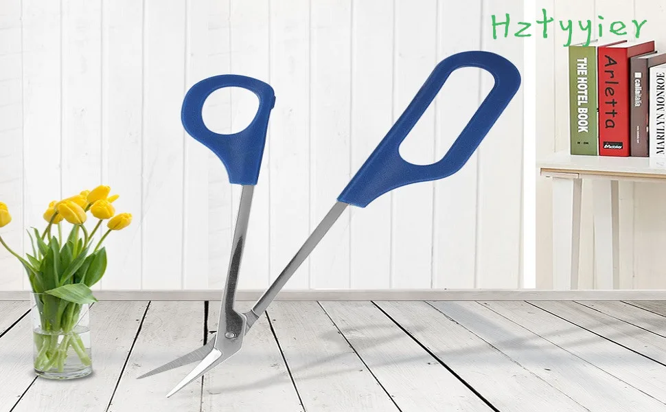 Long Handle Toenail Scissors for Thick Toe Nails Easy Reach Handle Unique Design Ergonomic Stainless Steel Cuticle Scissor - Long Handle Toenail Scissors for Thick Toe Nails