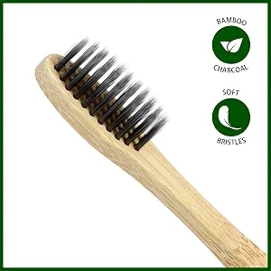 Isshah Biodegradable Eco-Friendly Natural Bamboo Charcoal Toothbrushes - 12 Count - product information 4