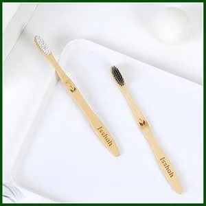 Isshah Biodegradable Eco-Friendly Natural Bamboo Charcoal Toothbrushes - 12 Count - product information 5