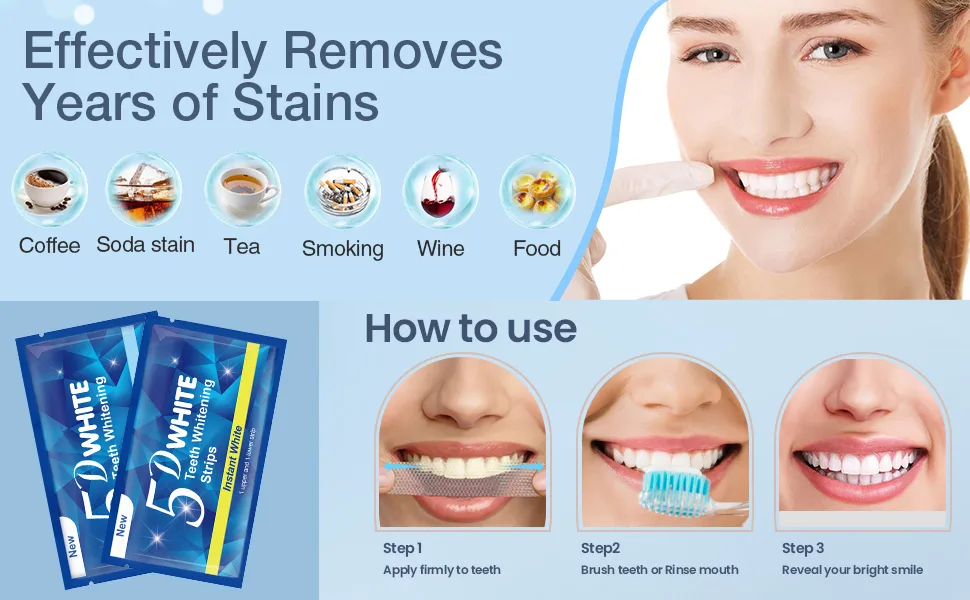 Teeth Whitening Strips, Enamel Safe Teeth Whitening Strips, 14 Sensitive Strips + 4 Instant Strong Whitening Strips for Teeth, Teeth Whitener for Home Use ( 7+2 Pouches ) Mint - Teeth whitening strips