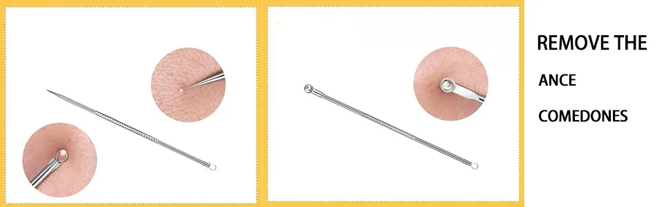 Pinkiou Blackhead Removers Comedone Pimple Popper Tool Acne Extractors Blemish Remover Ingrown Hair Tweezers Removal Kit Whitehead Remover Zit Treatment Skincare Tools for Face Nose, 8-in-1 - Remover Pimple Extractor Tool